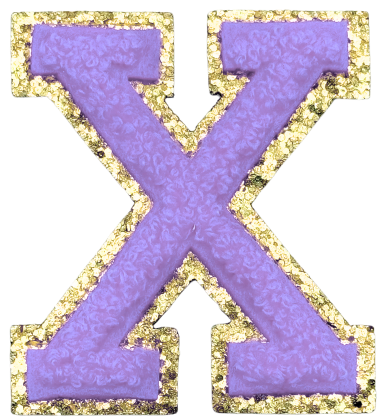 X Chenille Letter Iron On Patch Gold (Medium)