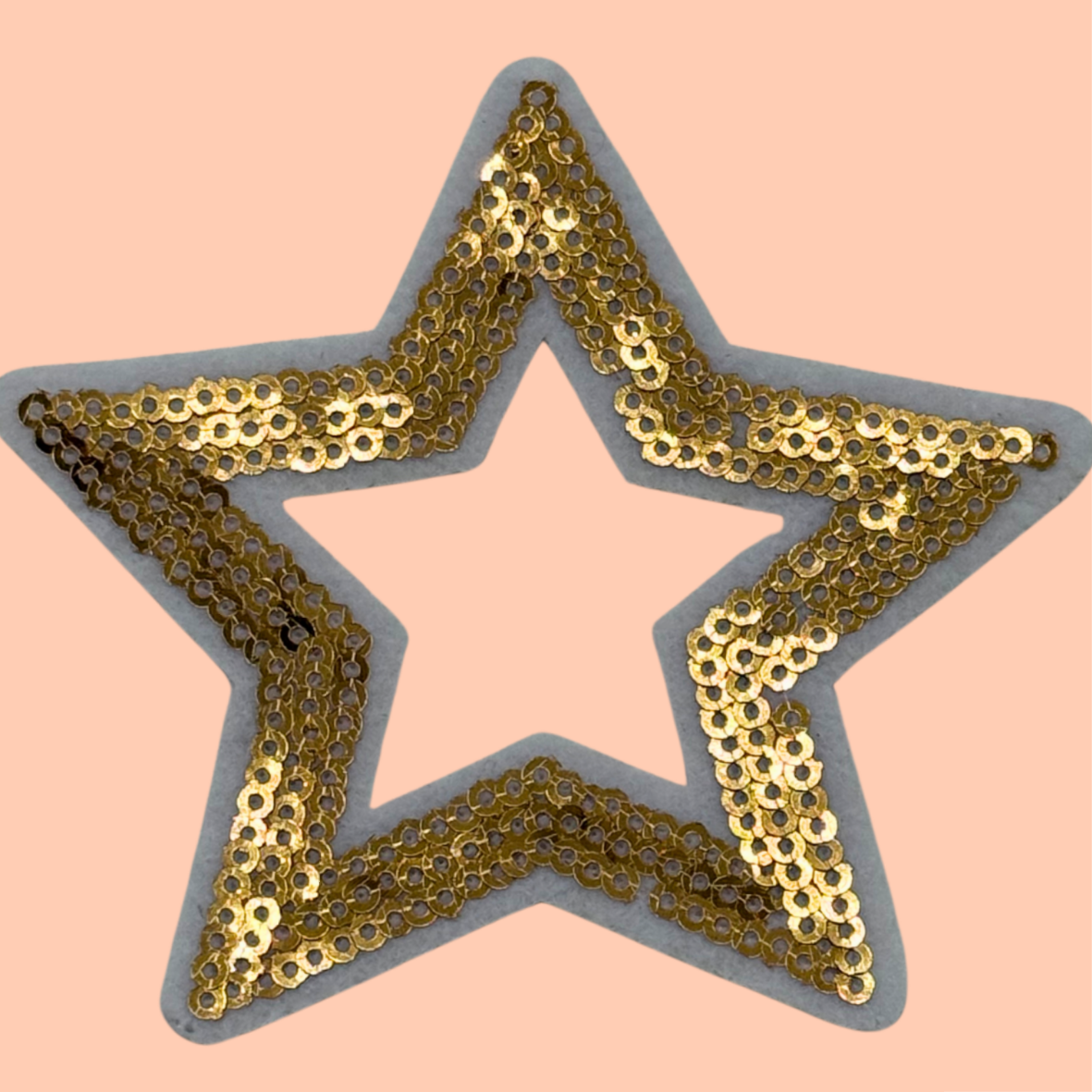 White Gold Sequin Opened Star
