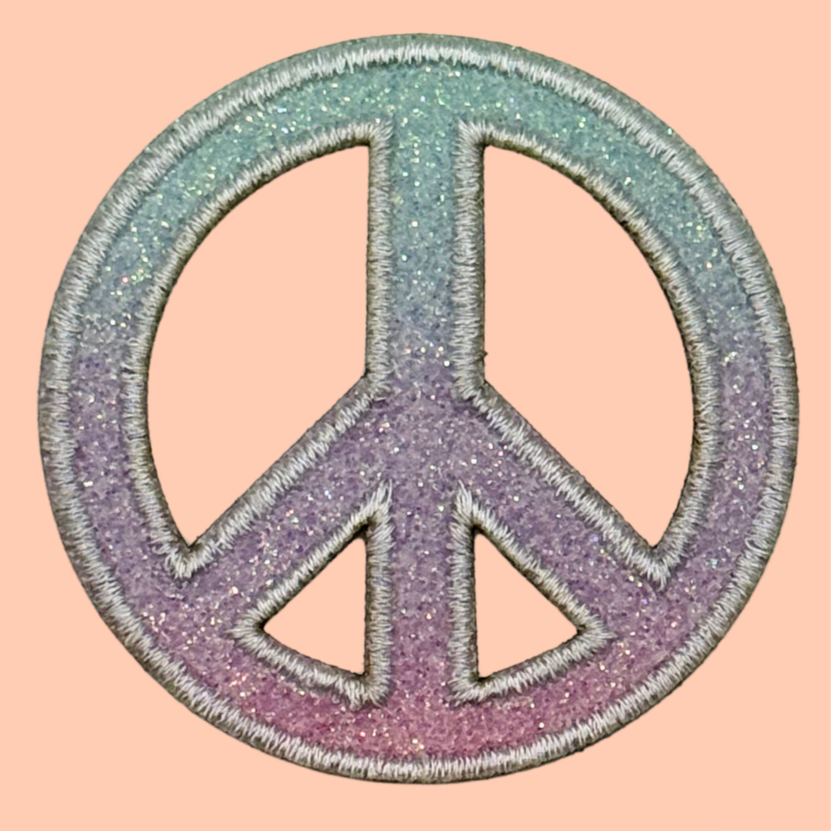 Sparkle Pink, Purple, & Blue Peace Sign