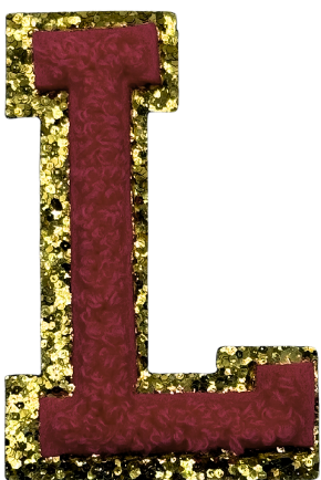 L Chenille Letter Iron On Patch Gold (Medium)