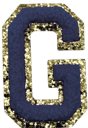 G Chenille Letter Iron On Patch Gold (Medium)