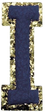 I Chenille Letter Iron On Patch Gold (Medium)
