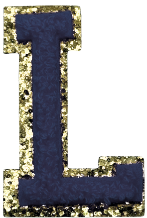 L Chenille Letter Iron On Patch Gold (Medium)
