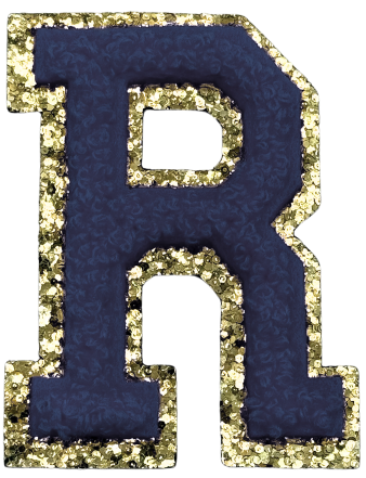 R Chenille Letter Iron On Patch Gold (Medium)