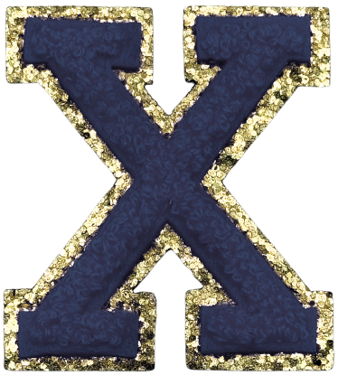 X Chenille Letter Iron On Patch Gold (Medium)