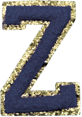 Z Chenille Letter Iron On Patch Gold (Medium)