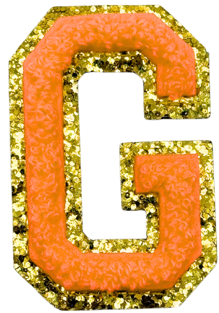 G Chenille Letter Iron On Patch Gold (Medium)