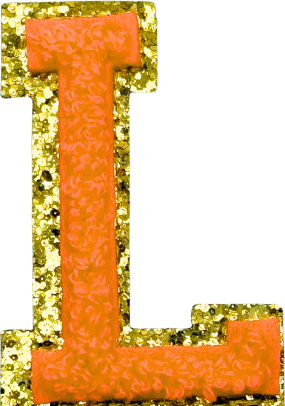 L Chenille Letter Iron On Patch Gold (Medium)