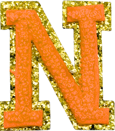 N Chenille Letter Iron On Patch Gold (Medium)
