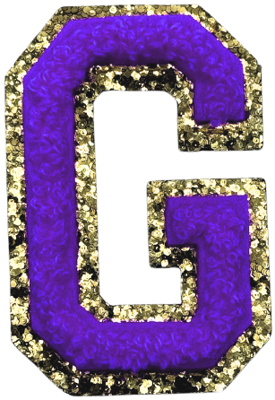 G Chenille Letter Iron On Patch Gold (Medium)