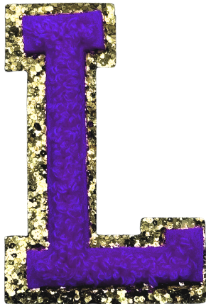 L Chenille Letter Iron On Patch Gold (Medium)