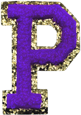 P Chenille Letter Iron On Patch Gold (Medium)