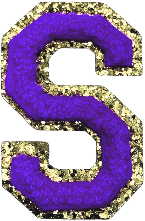 S Chenille Letter Iron On Patch Gold (Medium)