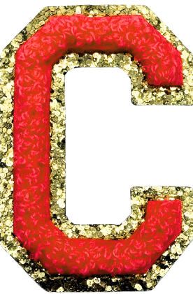 C Chenille Letter Iron On Patch Gold (Medium)