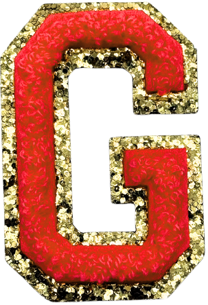 G Chenille Letter Iron On Patch Gold (Medium)