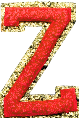 Z Chenille Letter Iron On Patch Gold (Medium)