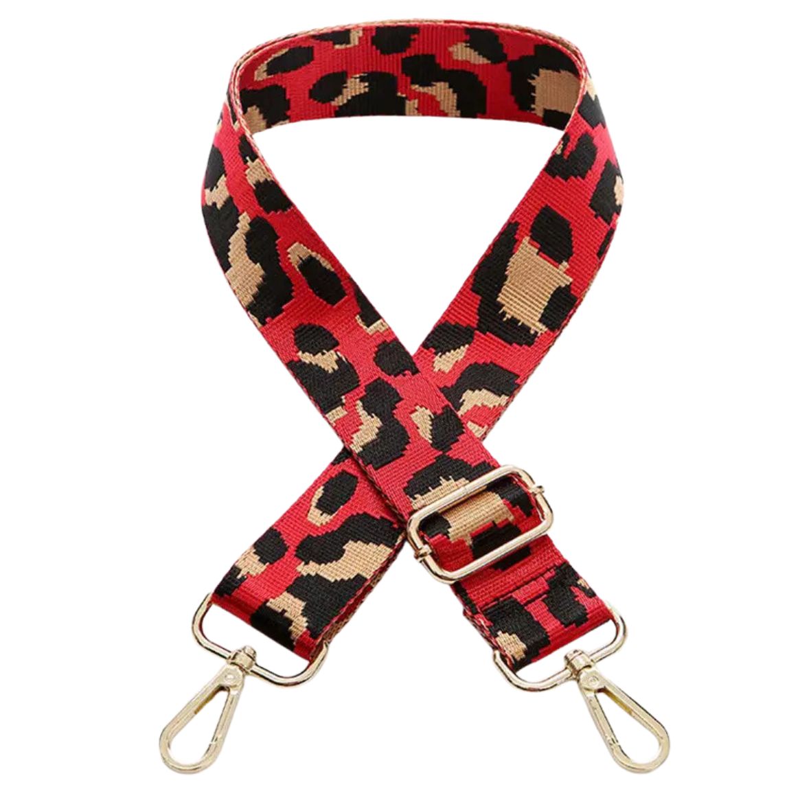 Red, Black, and Gold Cheetah Strap