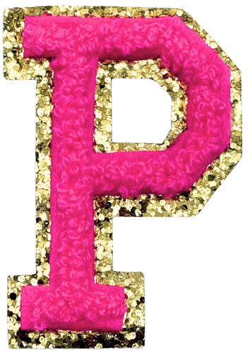 P Chenille Letter Iron On Patch Gold (Medium)