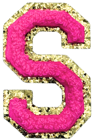 S Chenille Letter Iron On Patch Gold (Medium)