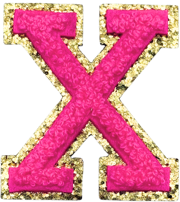 X Chenille Letter Iron On Patch Gold (Medium)