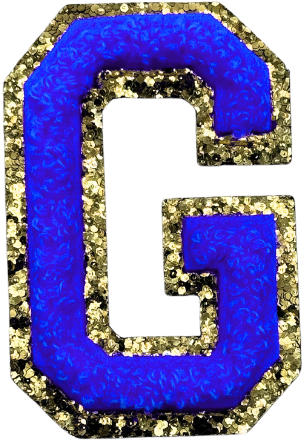 G Chenille Letter Iron On Patch Gold (Medium)