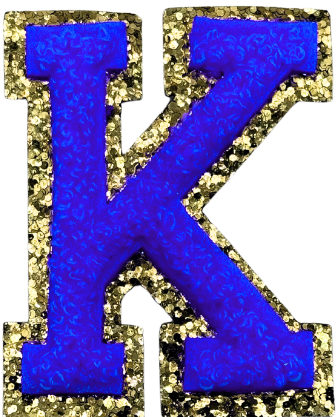 K Chenille Letter Iron On Patch Gold (Medium)