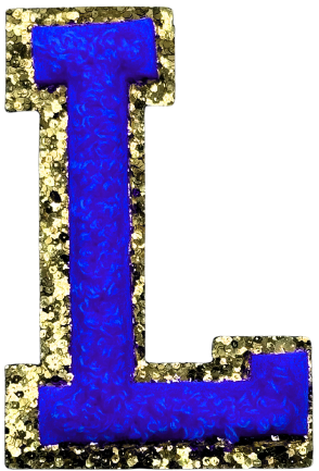 L Chenille Letter Iron On Patch Gold (Medium)