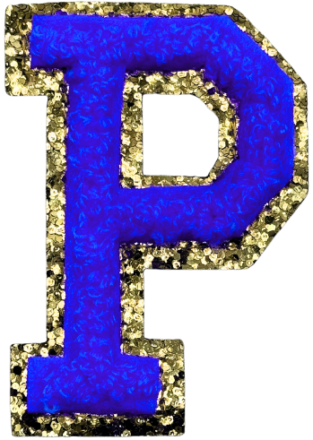 P Chenille Letter Iron On Patch Gold (Medium)
