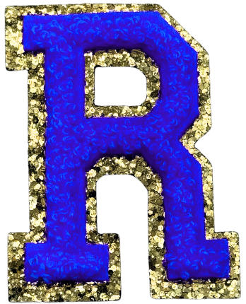 R Chenille Letter Iron On Patch Gold (Medium)
