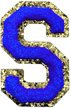 S Chenille Letter Iron On Patch Gold (Medium)