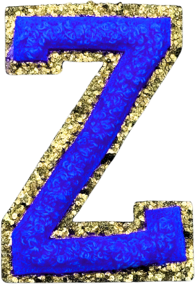 Z Chenille Letter Iron On Patch Gold (Medium)