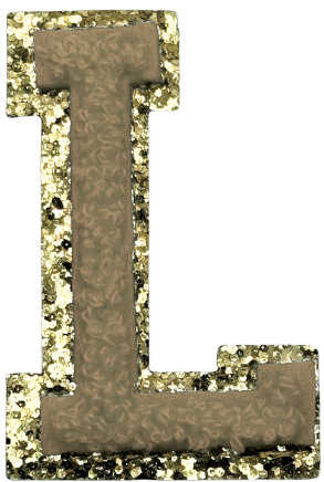 L Chenille Letter Iron On Patch Gold (Medium)