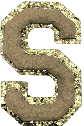 S Chenille Letter Iron On Patch Gold (Medium)