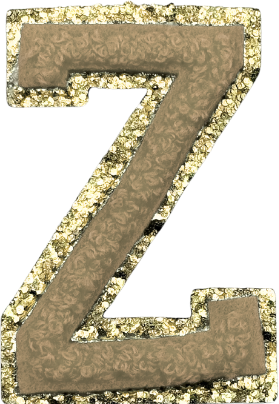 Z Chenille Letter Iron On Patch Gold (Medium)