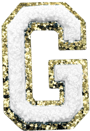 G Chenille Letter Iron On Patch Gold (Medium)