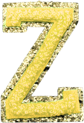 Z Chenille Letter Iron On Patch Gold (Medium)