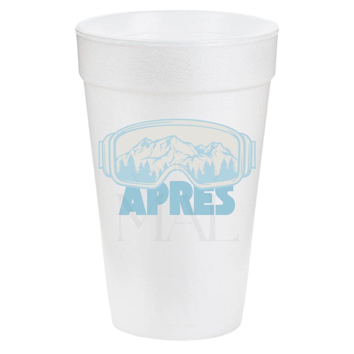 Ski 20oz Styrofoam Cup Sleeve, Experts Only, Ski Cups, Mountain Apres Ski, Ski Themed Custom Styrofoam Cups
