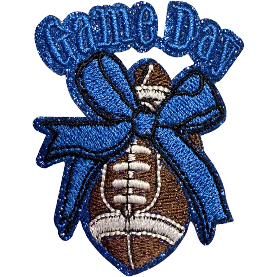 Game Day Football with Blue Bow