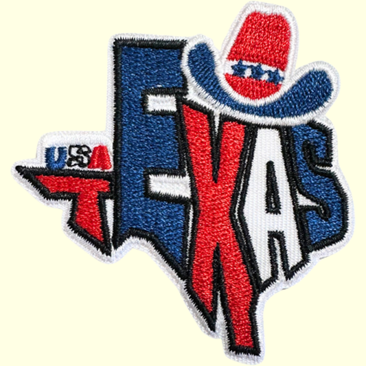 Teaxs State w Red Hat - Red, White & Blue