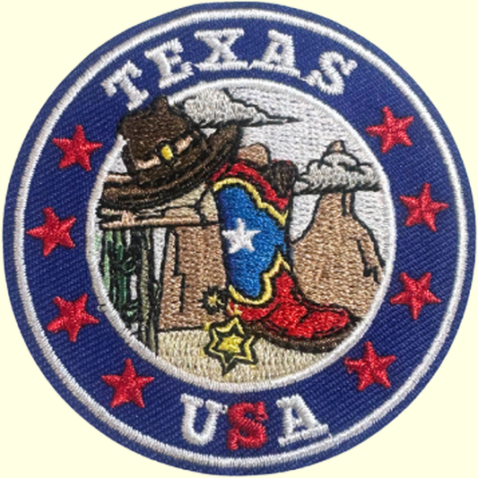 Texas/USA Round with Boots & Hat
