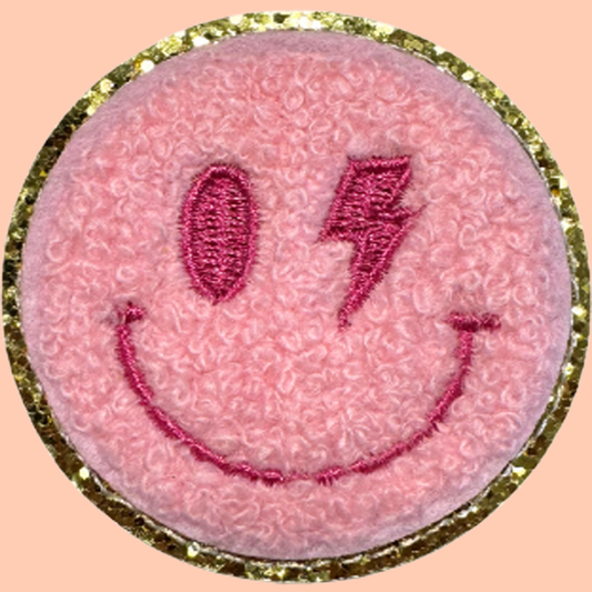Light Pink Lightning Bolt Smiley