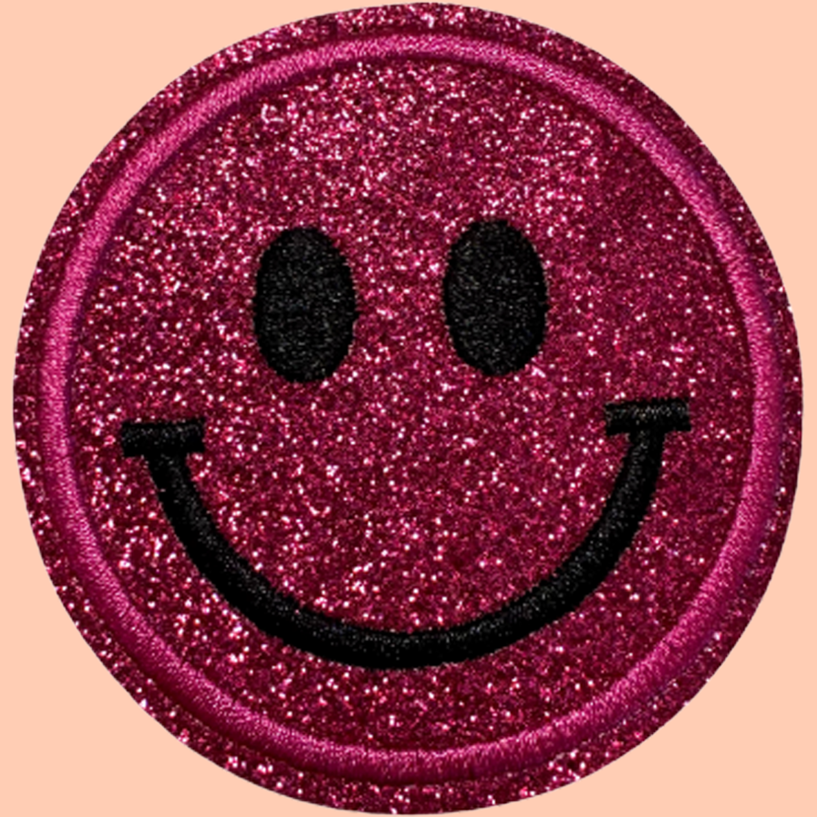 Hot Pink Shimmery Smiley Face