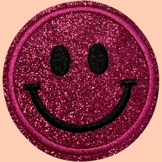 Hot Pink Shimmery Smiley Face
