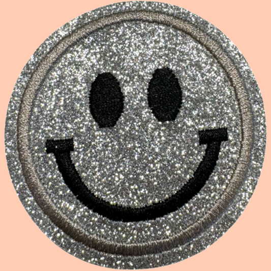 Silver Shimmery Smiley Face