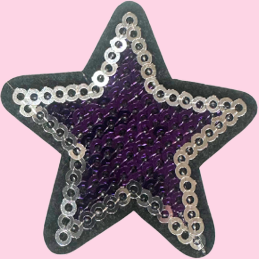 Purple & Silver Small Sequin Star