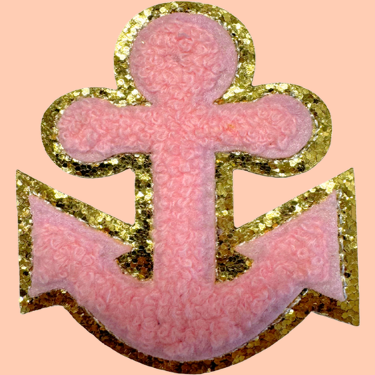 Pink Anchor Trimmed in Gold Chenille