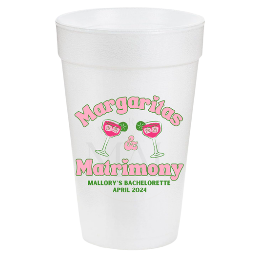 Margs and Matrimony Cheers 20oz Cups