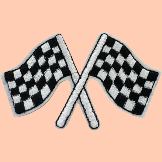 Race Flags with White Handles