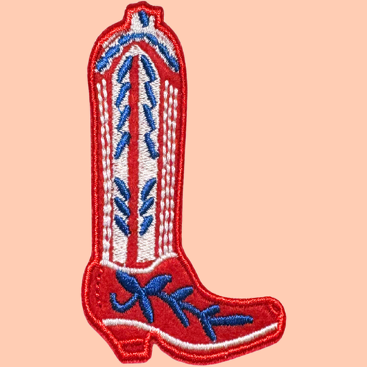 Blue And Red Cowboy Boot