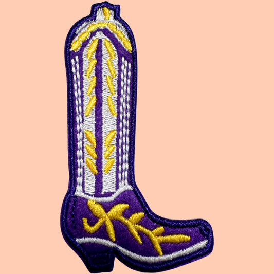 Purple And Yellow Cowboy Boot
